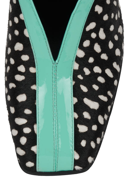 STRAITS-F - Black White Dot Teal |Jeffrey Campbell