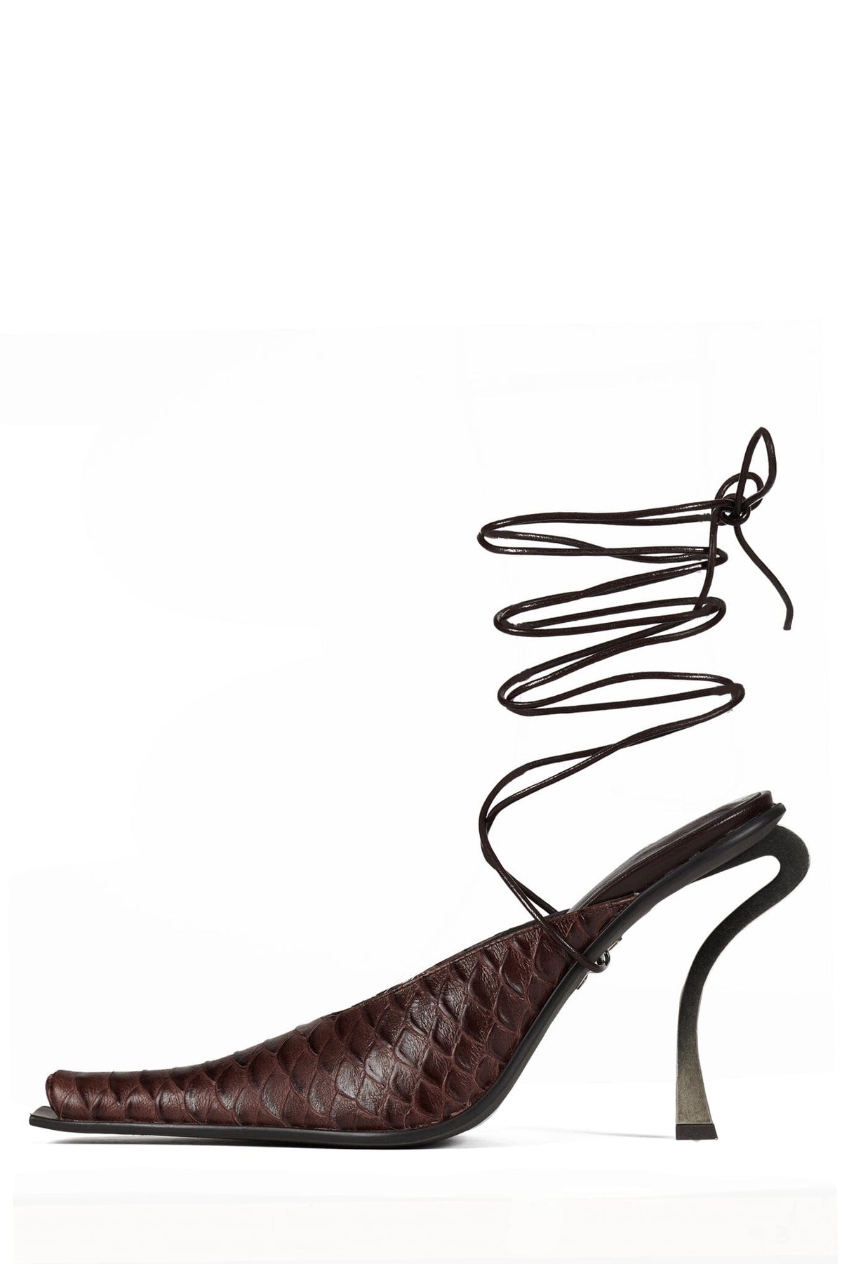 PARALLAX Heeled Mule - Brown Snake |Jeffrey Campbell