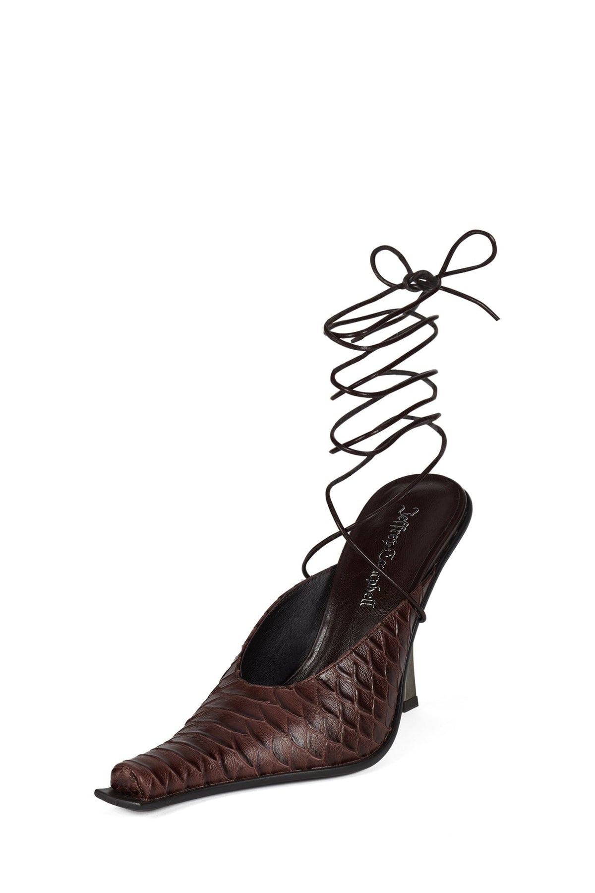 PARALLAX Heeled Mule - Brown Snake |Jeffrey Campbell