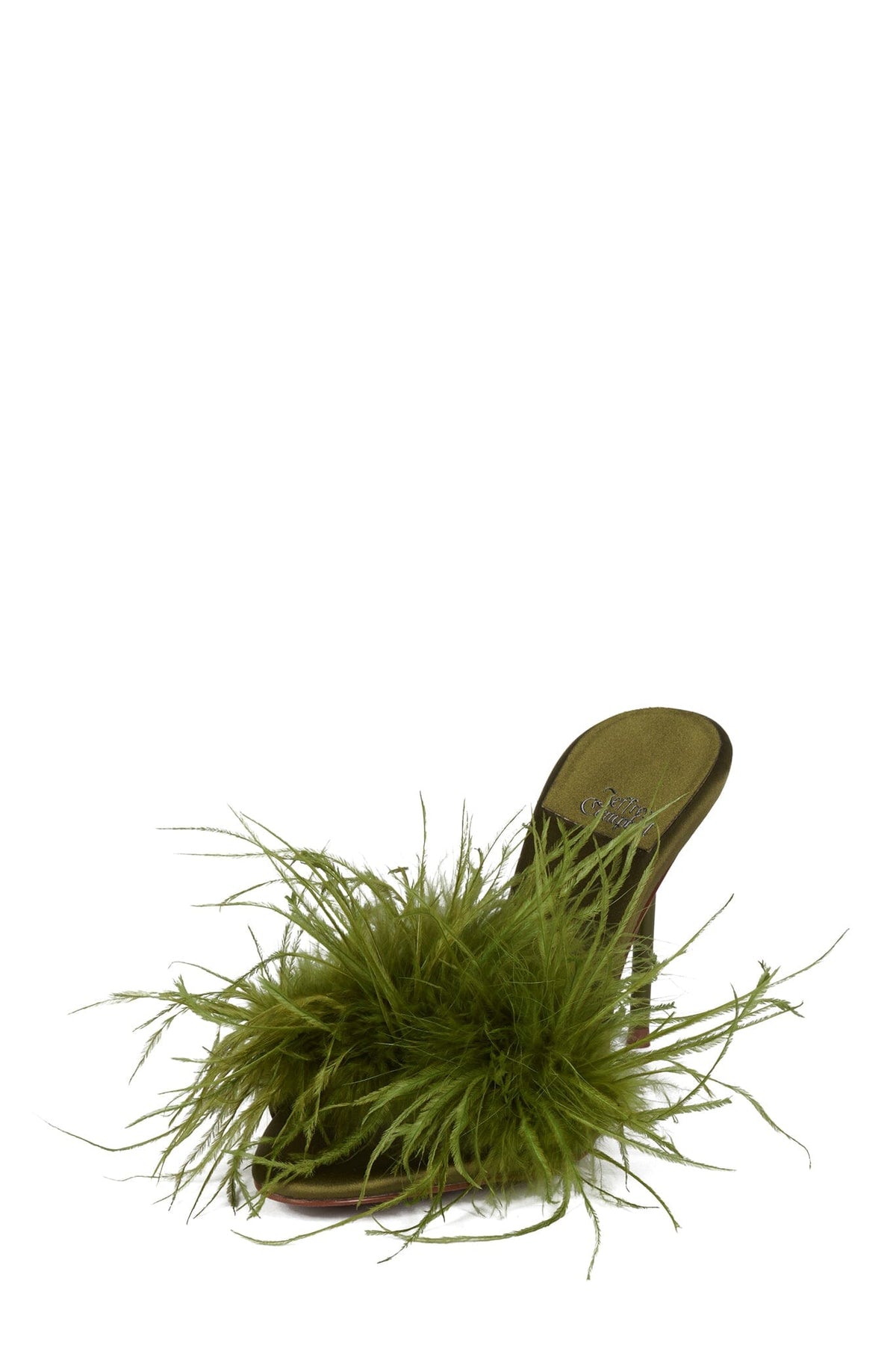 SHOPAHOLIC Heeled Mule - Green Satin Combo |Jeffrey Campbell