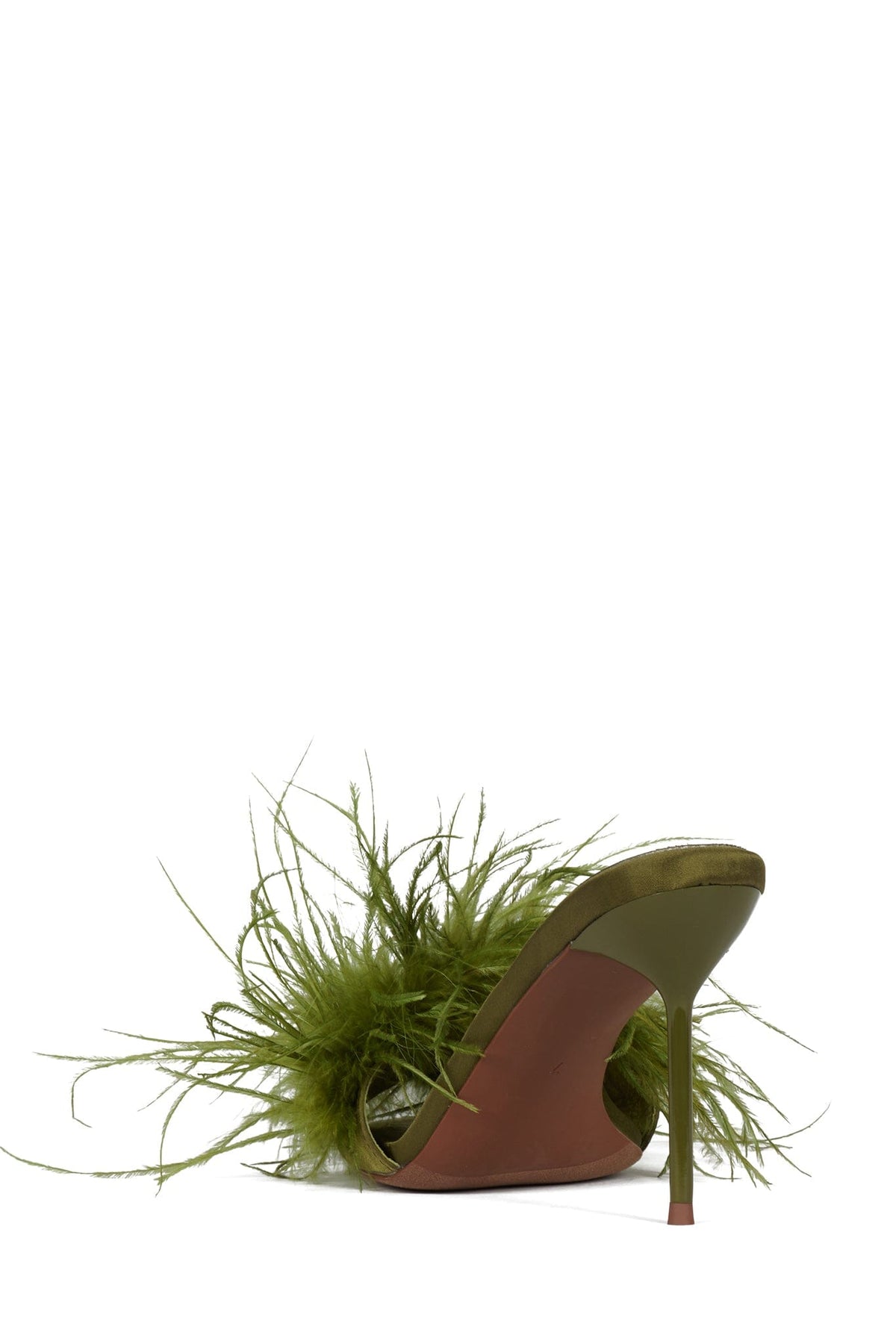 SHOPAHOLIC Heeled Mule - Green Satin Combo |Jeffrey Campbell