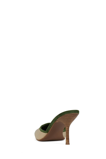 PARSE - Beige Canvas Green Ostrich |Jeffrey Campbell