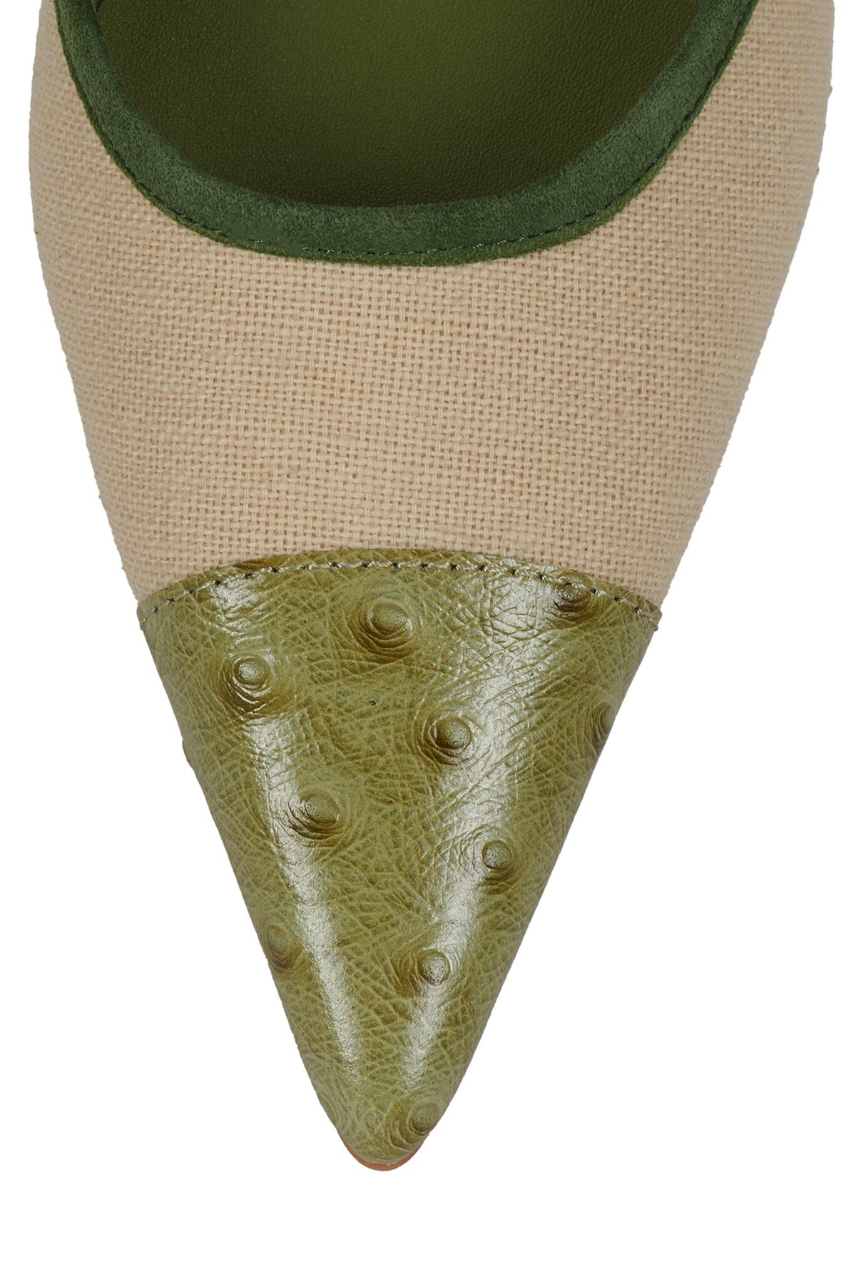 PARSE - Beige Canvas Green Ostrich |Jeffrey Campbell
