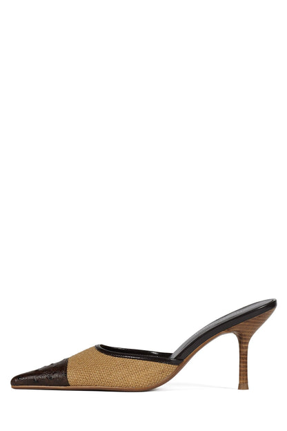 PARSE - Beige Canvas Green Ostrich |Jeffrey Campbell