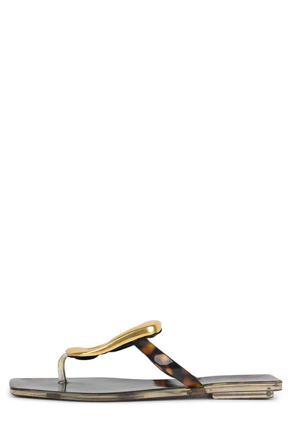 LINQUES-J Jelly Sandal - Tortoise Gold |Jeffrey Campbell